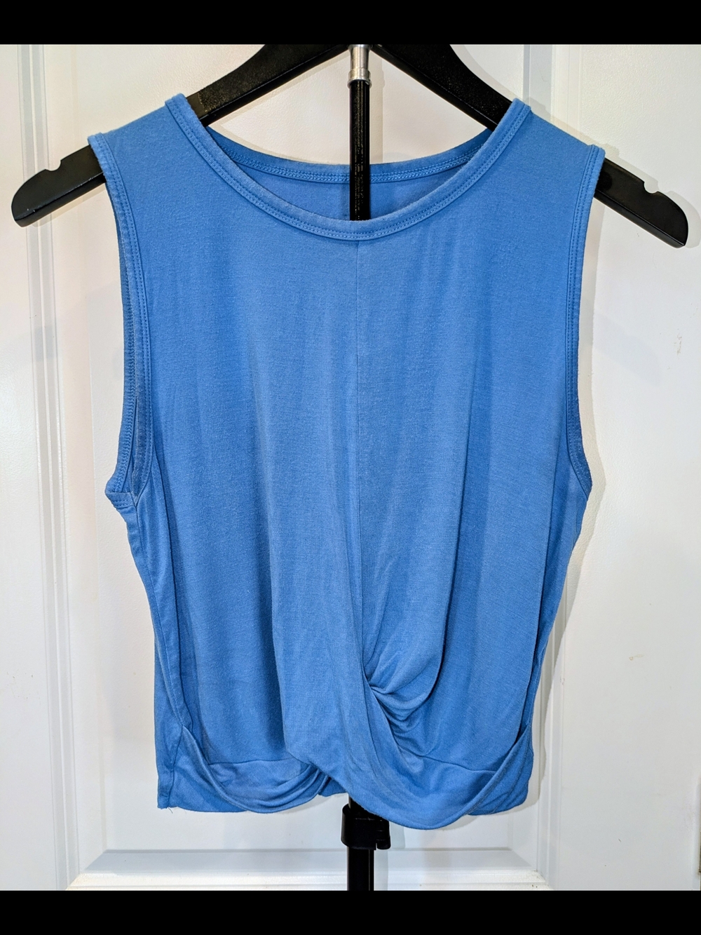 Alo Yoga Cover Tank Infinity Blue Twist Front Cropped Top Size Unknown